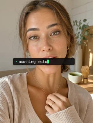 The Terminal caption style on a frame of a talking video